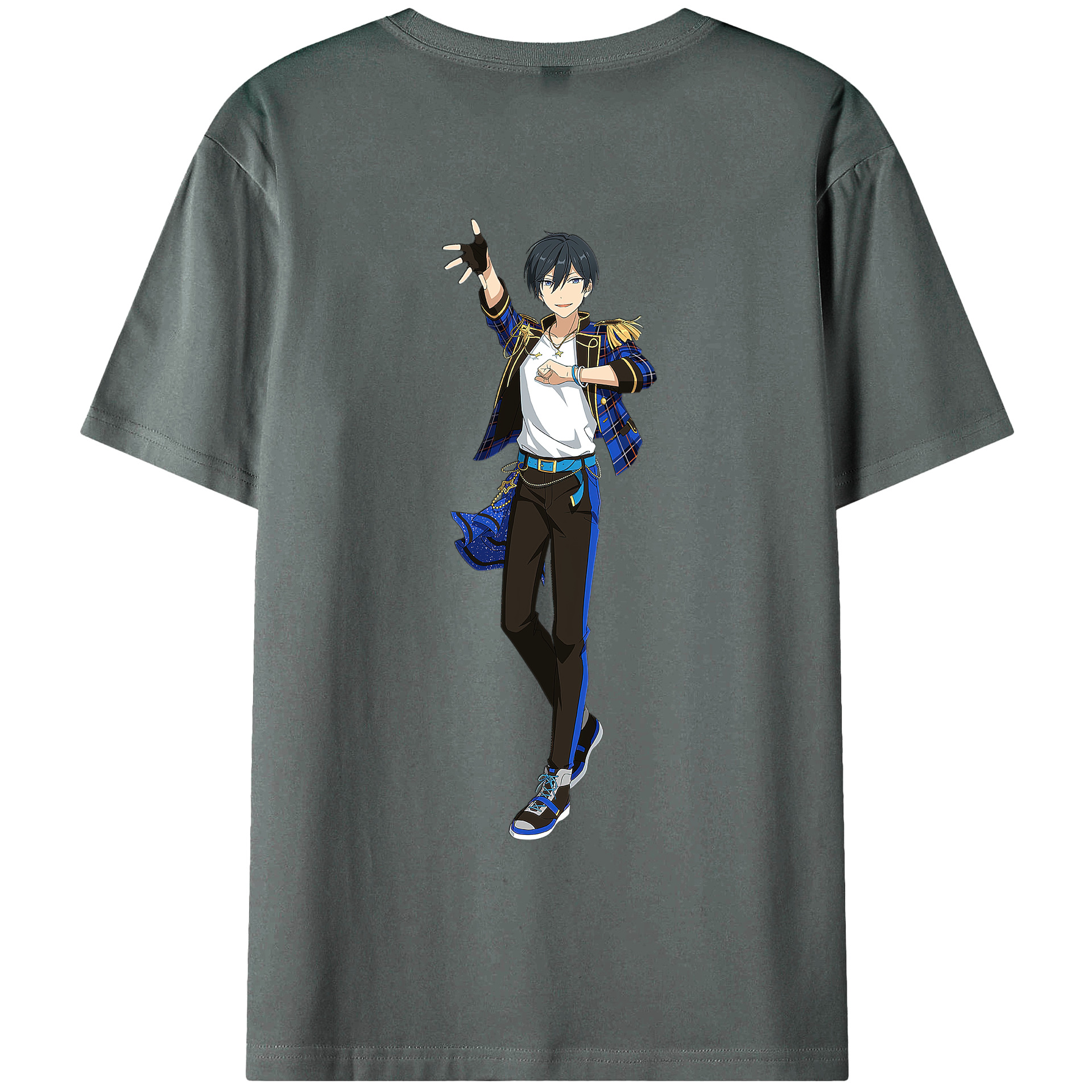 （画像用） あんさんぶるスターズ! Ensemble Stars 綿100％ メンズ半袖Tシャツ（バックプリント） 通気性